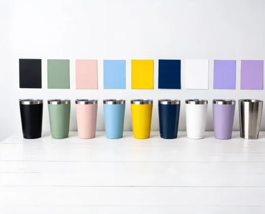 Color samples for drinkware