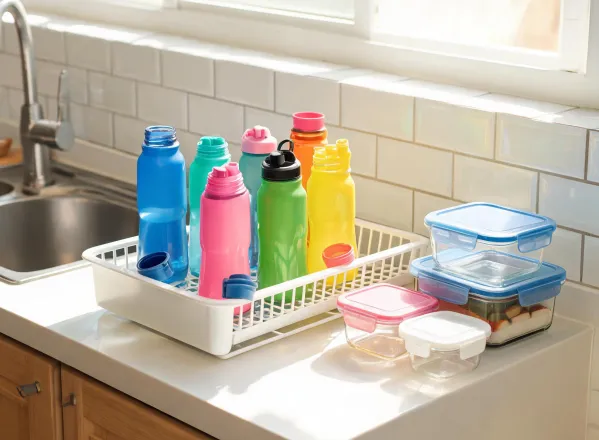 Family kitchen bottle station