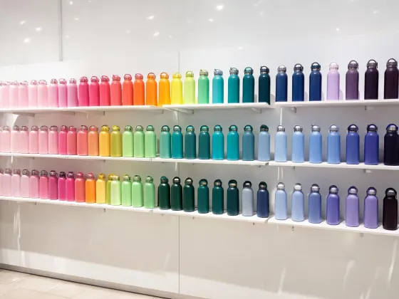 Retail drinkware wall