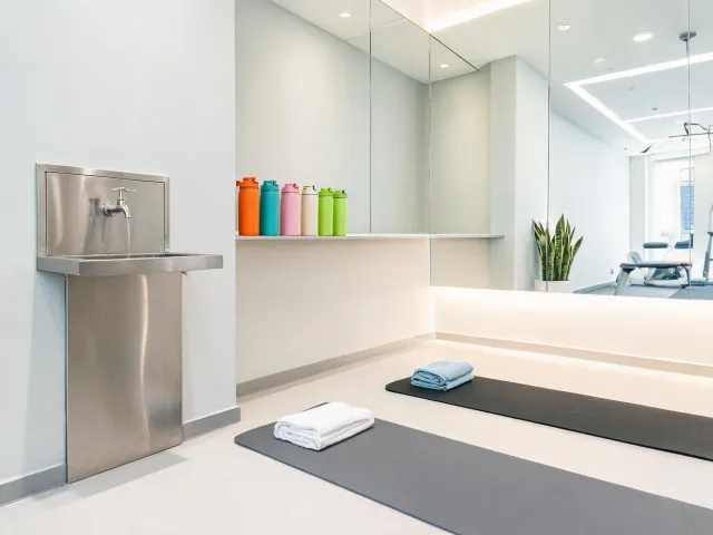 Fitness studio bottle station
