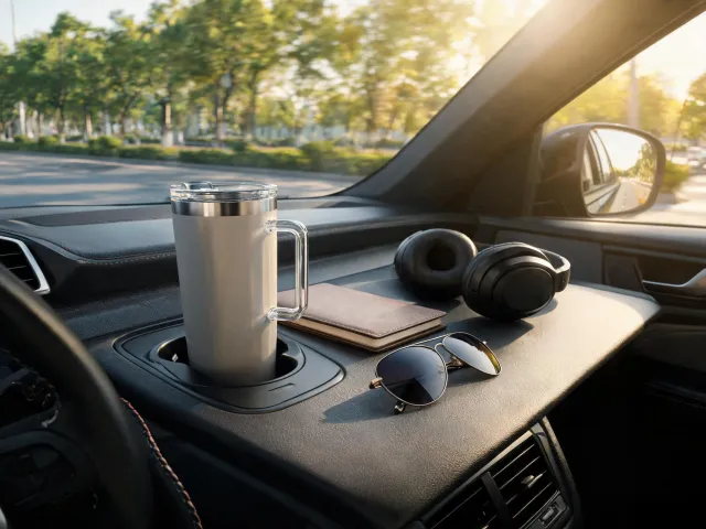 Travel tumbler in commuter setup