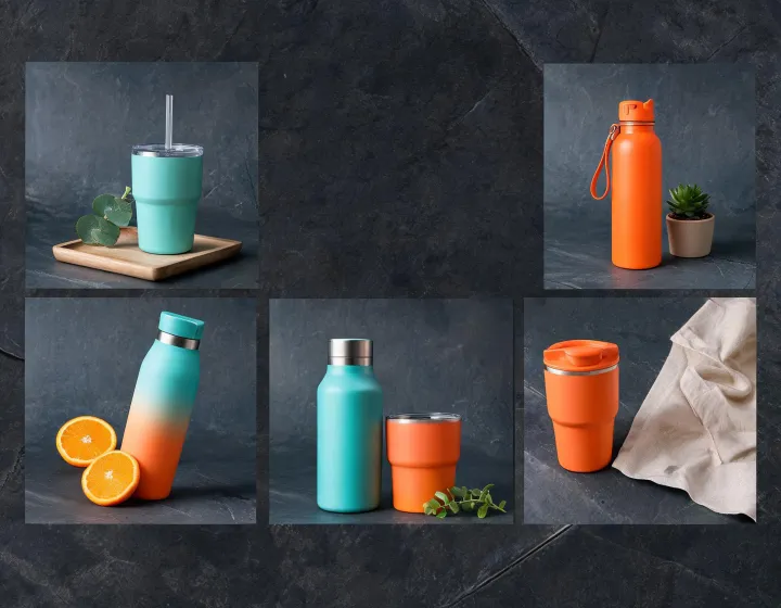 Owala lookbook cover with color-led drinkware scenes